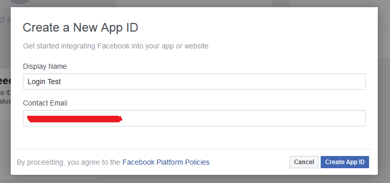 Facebook API Setup Step 2