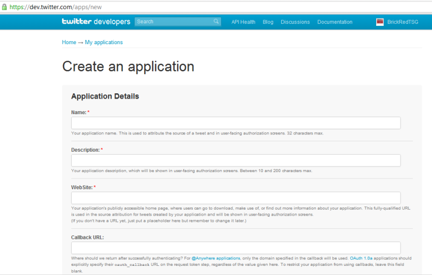 Twitter API Setup Step 1