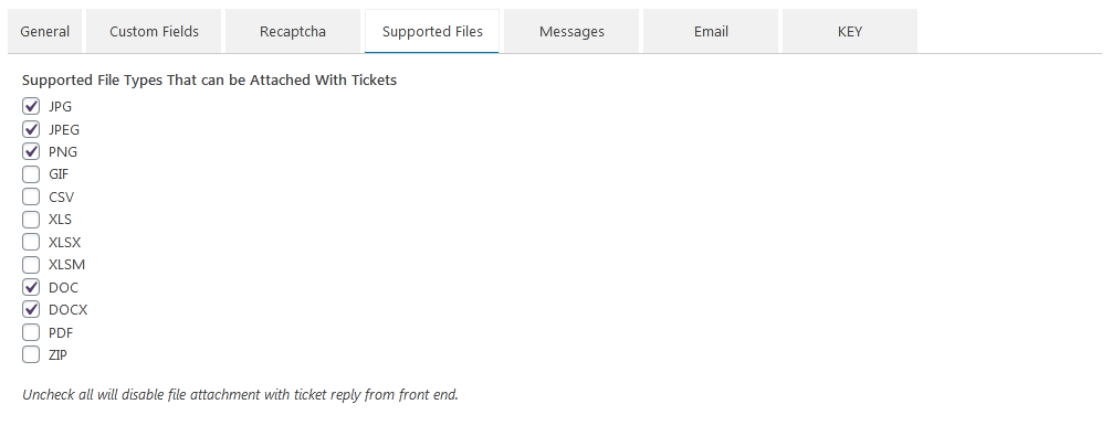 Allowed file types